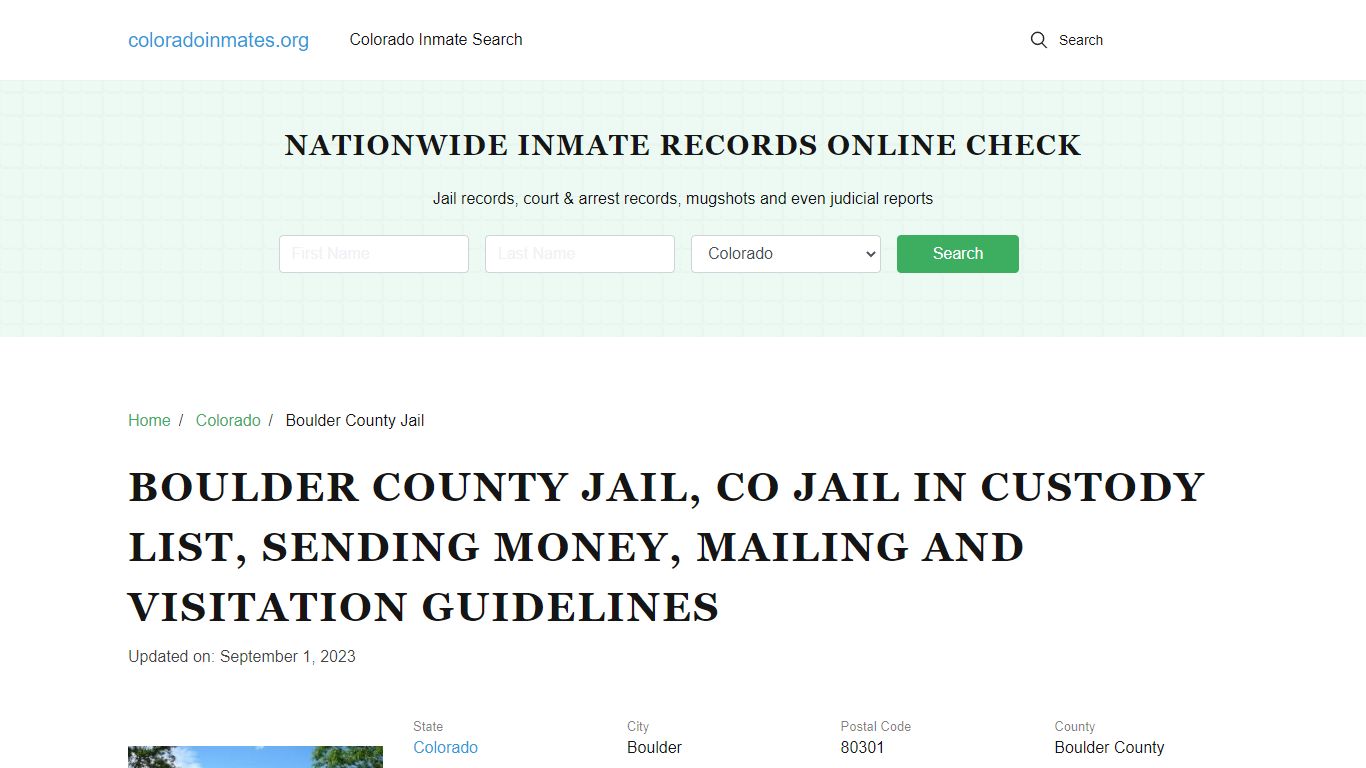Boulder County Jail, CO: Incarcerated Inmate Search, Visitation, Contacts