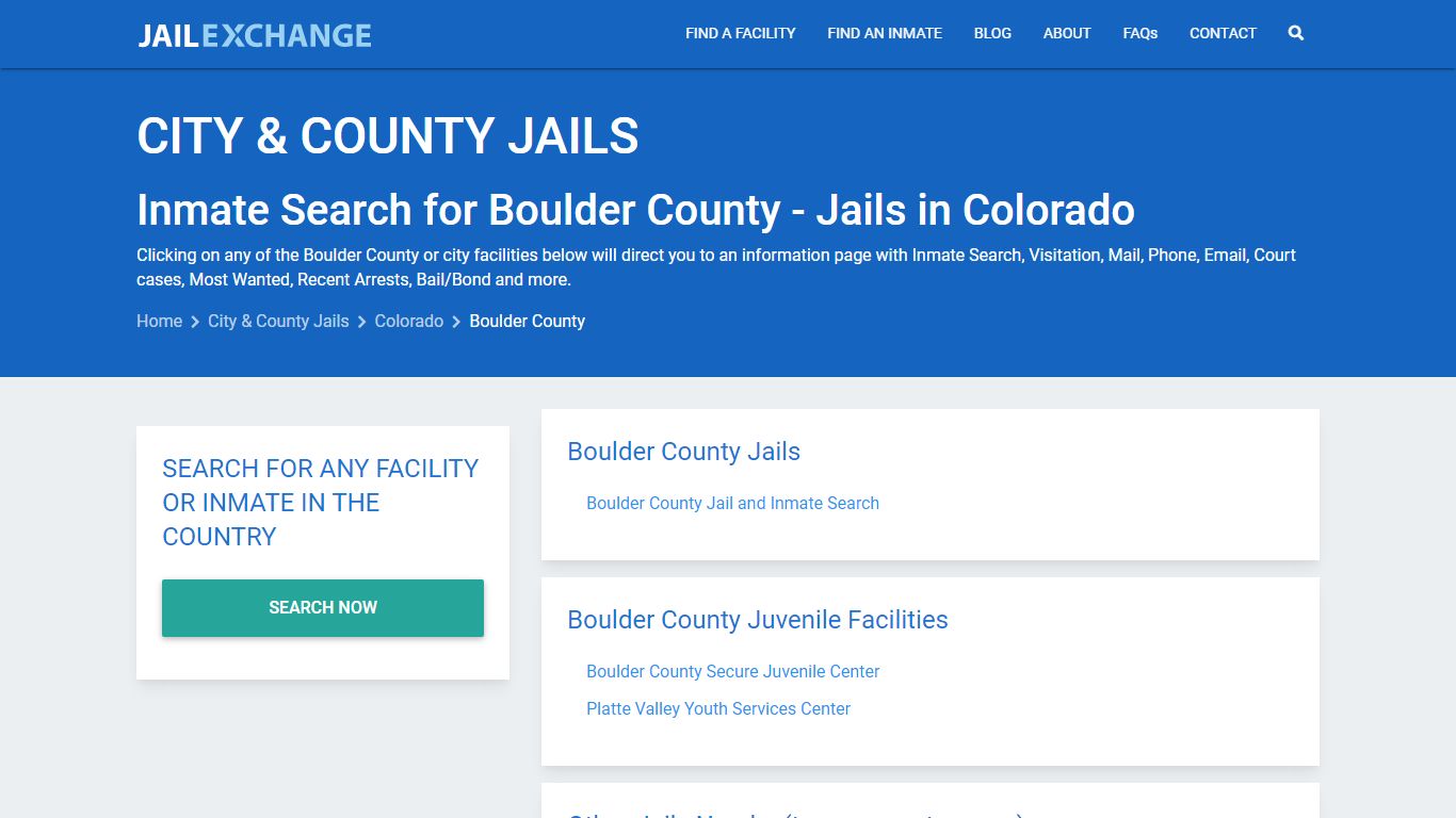 Inmate Search for Boulder County | Jails in Colorado - Jail Exchange